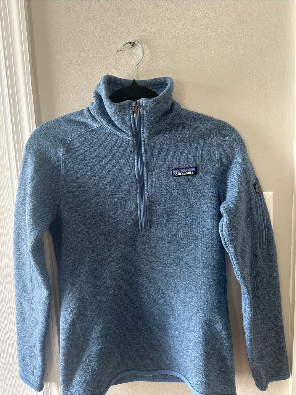 Patagonia Light Blue Heather Quarter-Zip Fleece Pullover